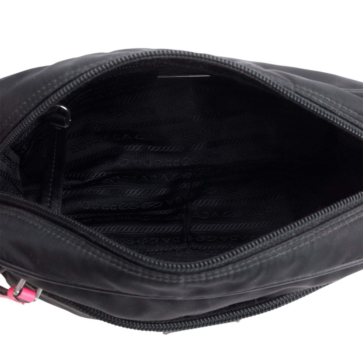 Prada Black Tessuto Nylon Studded New Vela Shoulder Bag