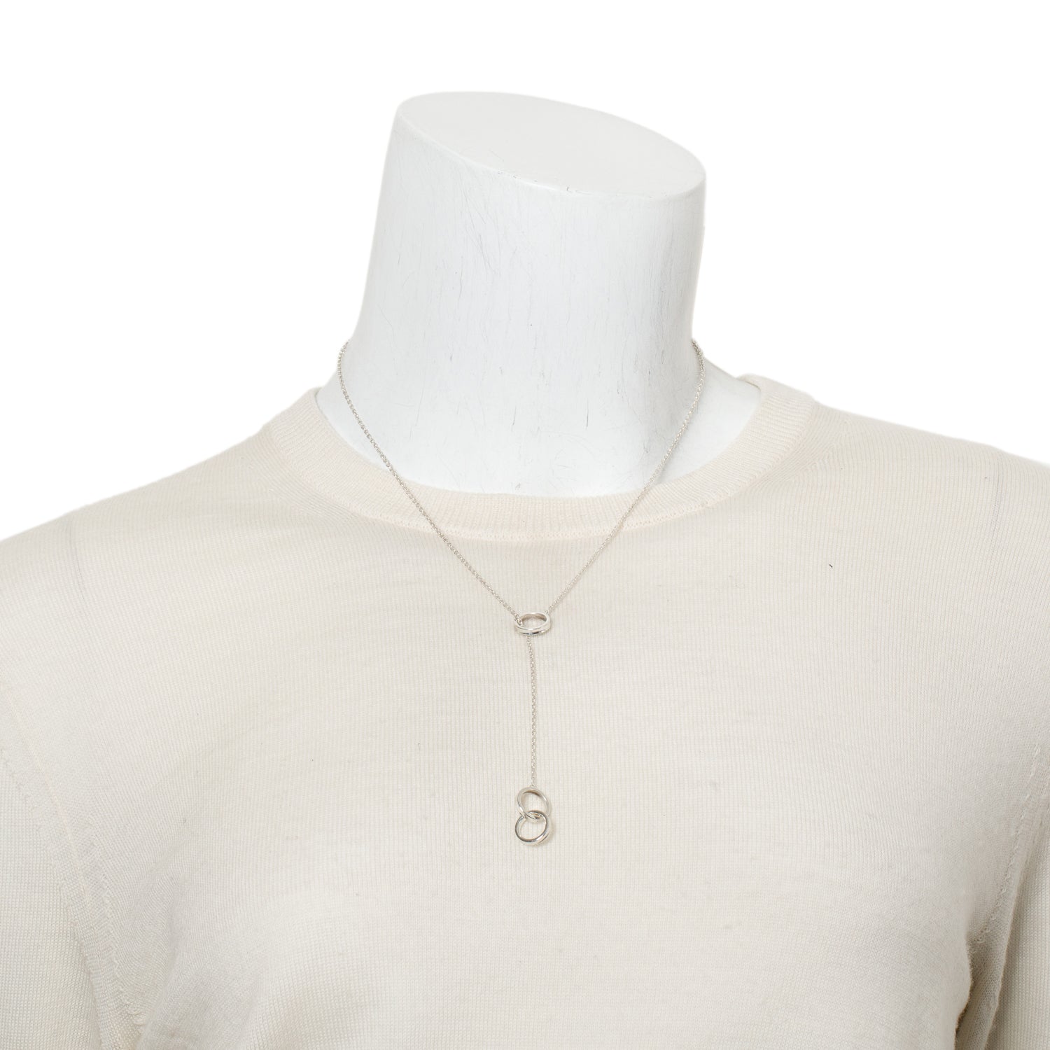 Tiffany & Co. Sterling Silver 1837 Interlocking Circles Lariat Necklace