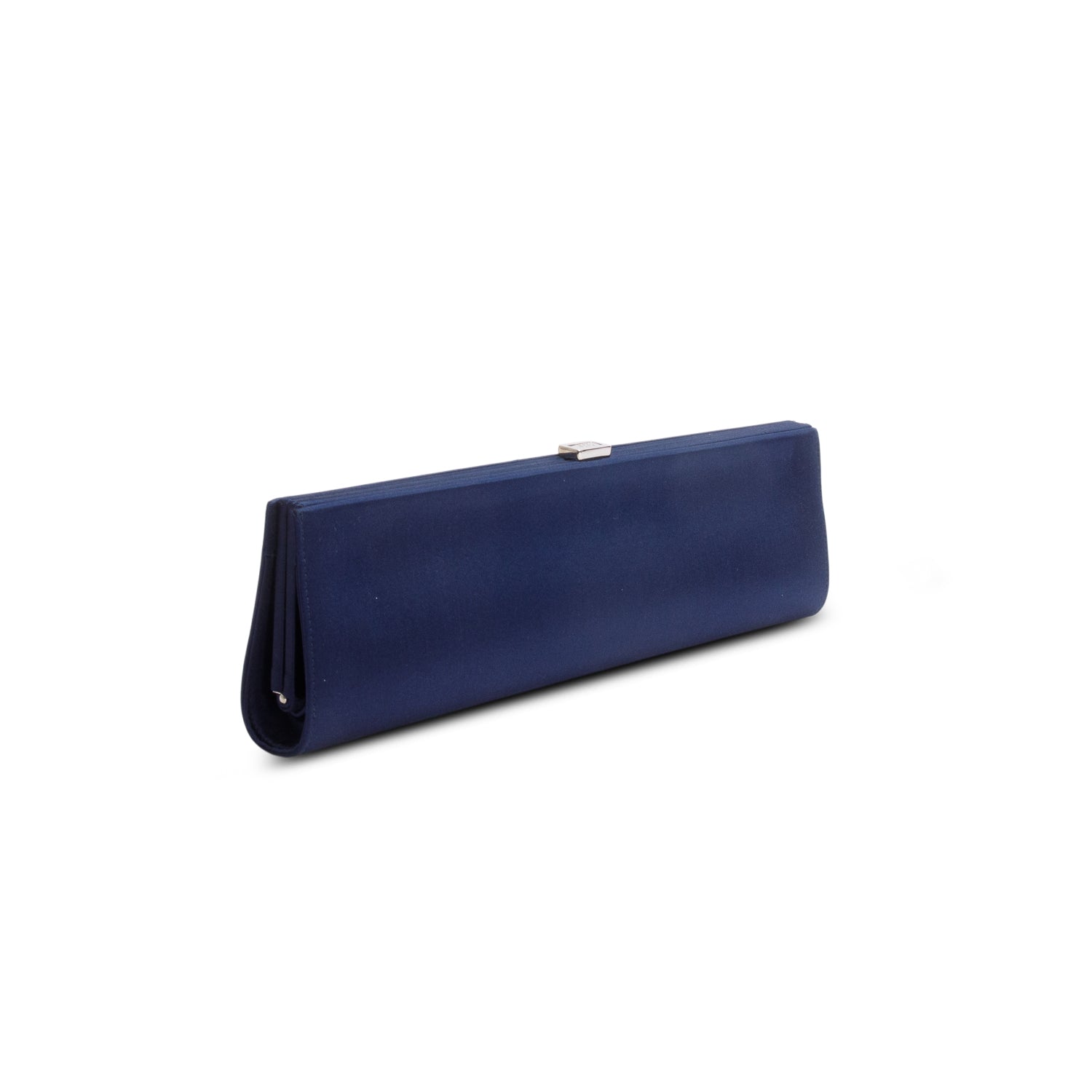 Roger Viver Navy Satin Crystal Long Night Tube Clutch