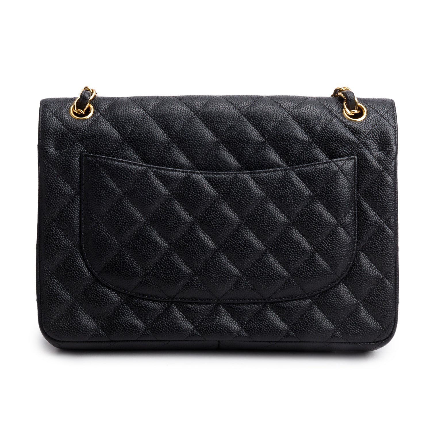 Chanel Black Caviar Jumbo Classic Double Flap Bag w/ Box & Authenticity Card