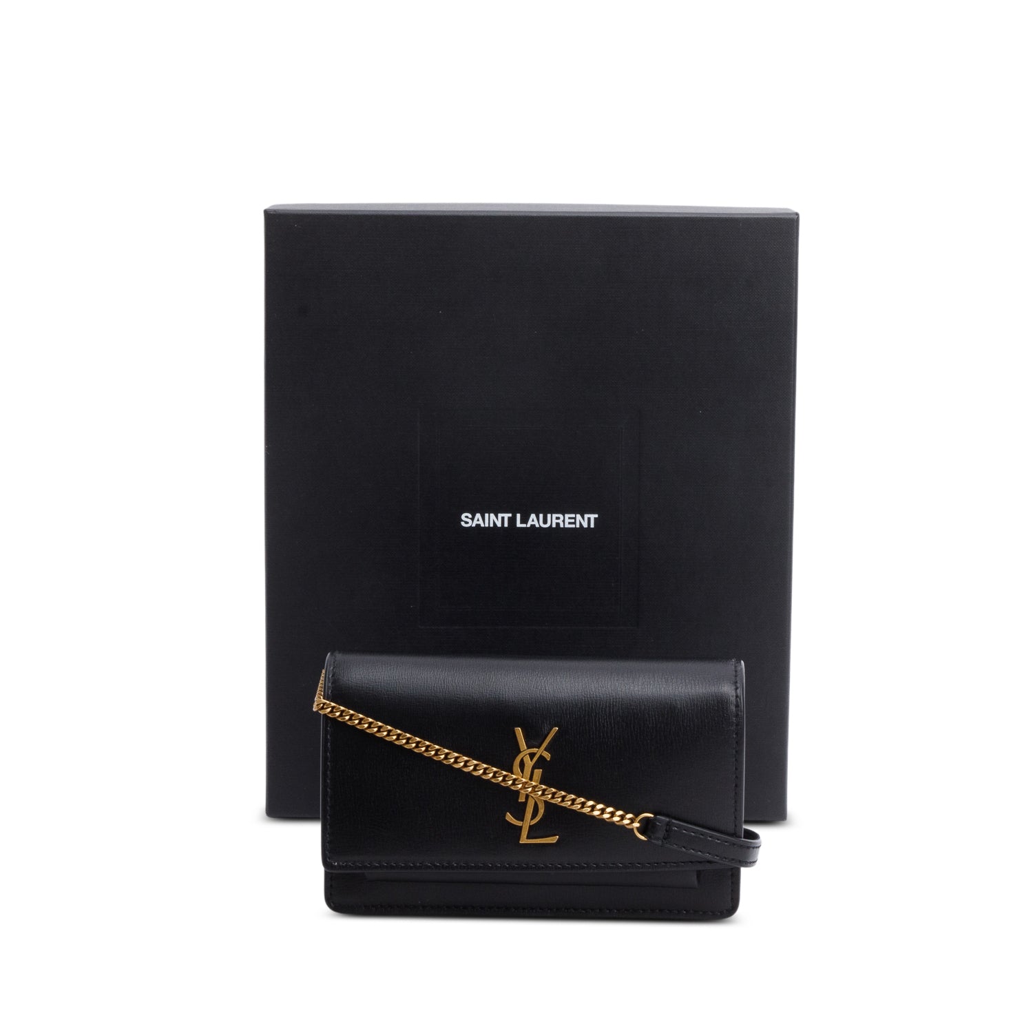 Saint Laurent 2022 Black Leather Baby Sunset Belt Bag w/ Box