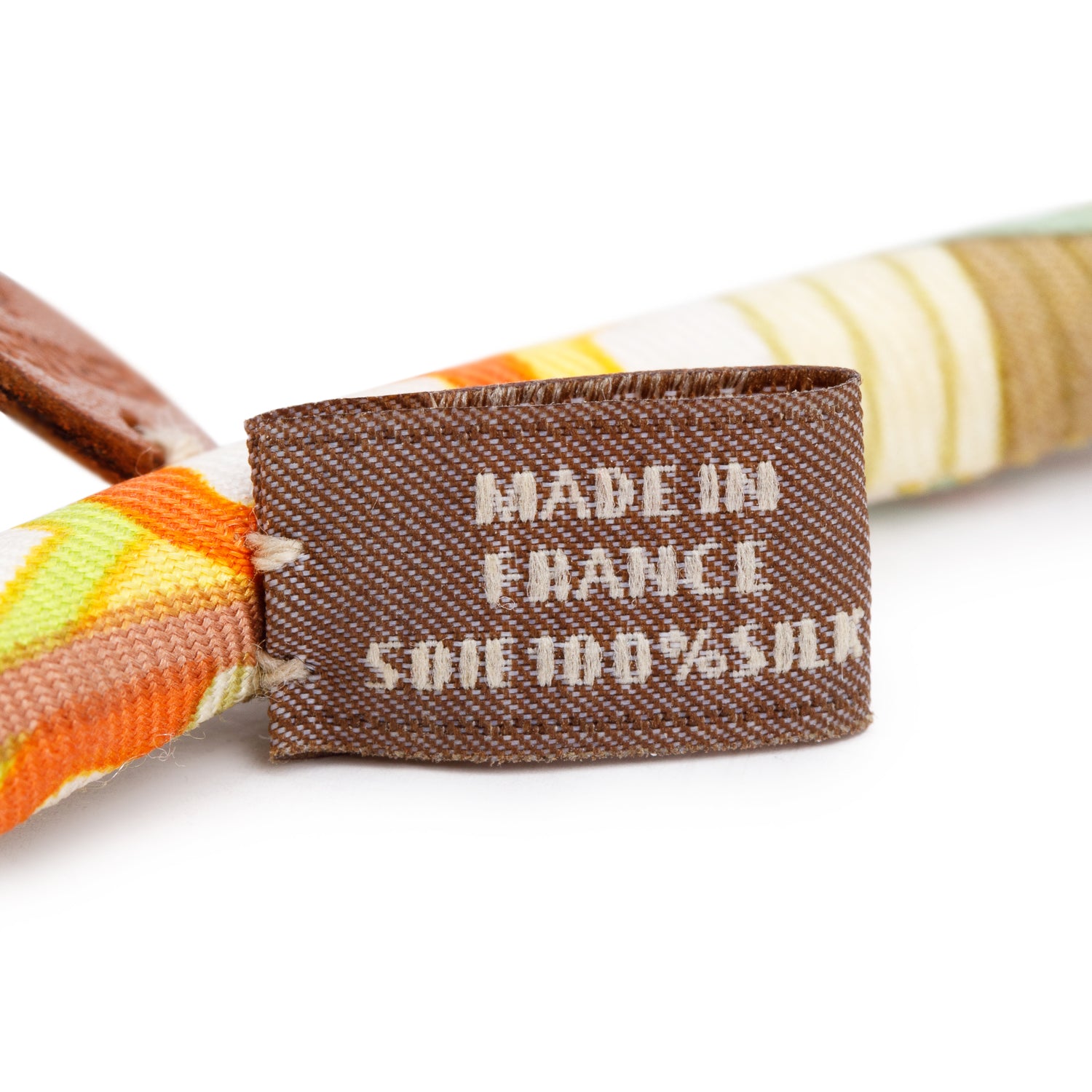 Hermes Yellow/Multicolor Petit H Double Tour Silk Bracelet w/ Box