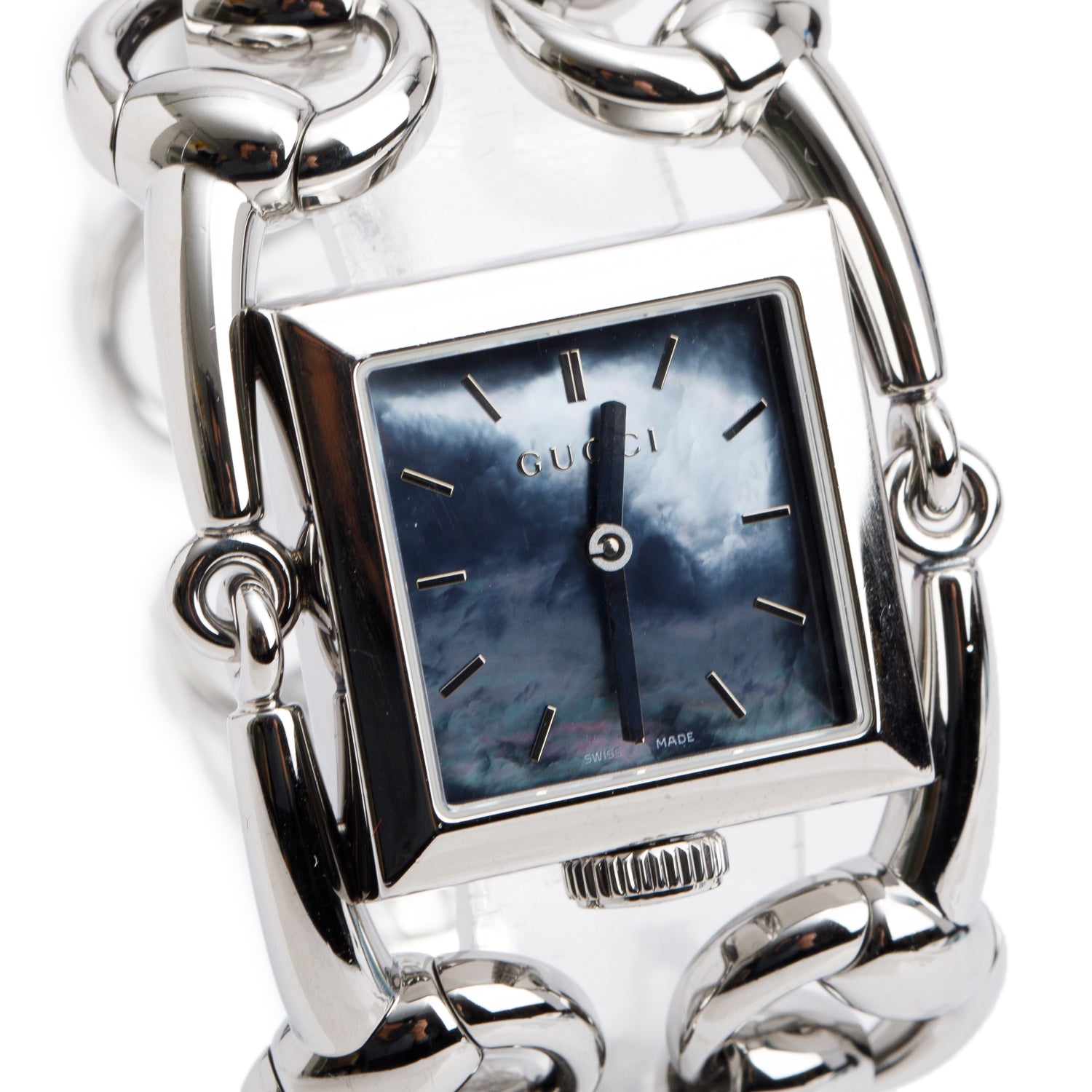 Gucci Stainless Steel Signoria Watch Blue Mother of Pearl Dial 116.3