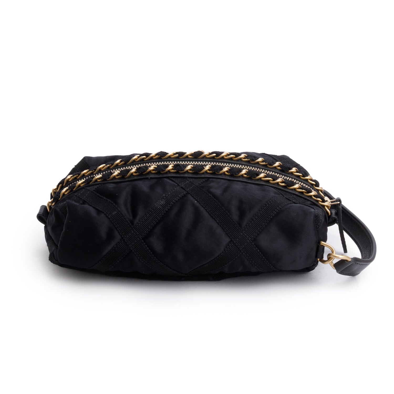 Chanel 2021 Black Nylon Grosgrain Lifestyle Pouch w/ Sleep Mask & Authenticity Card