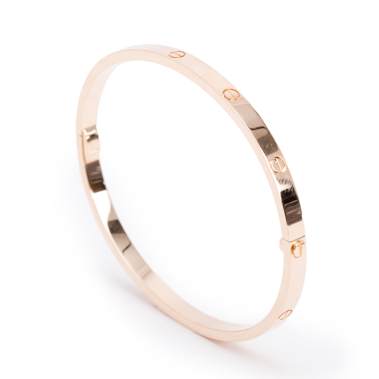 Cartier 2021 18k Rose Gold 3.65 MM Love Bracelet, Small Model, Size 17 w/ Pouch & Certificate