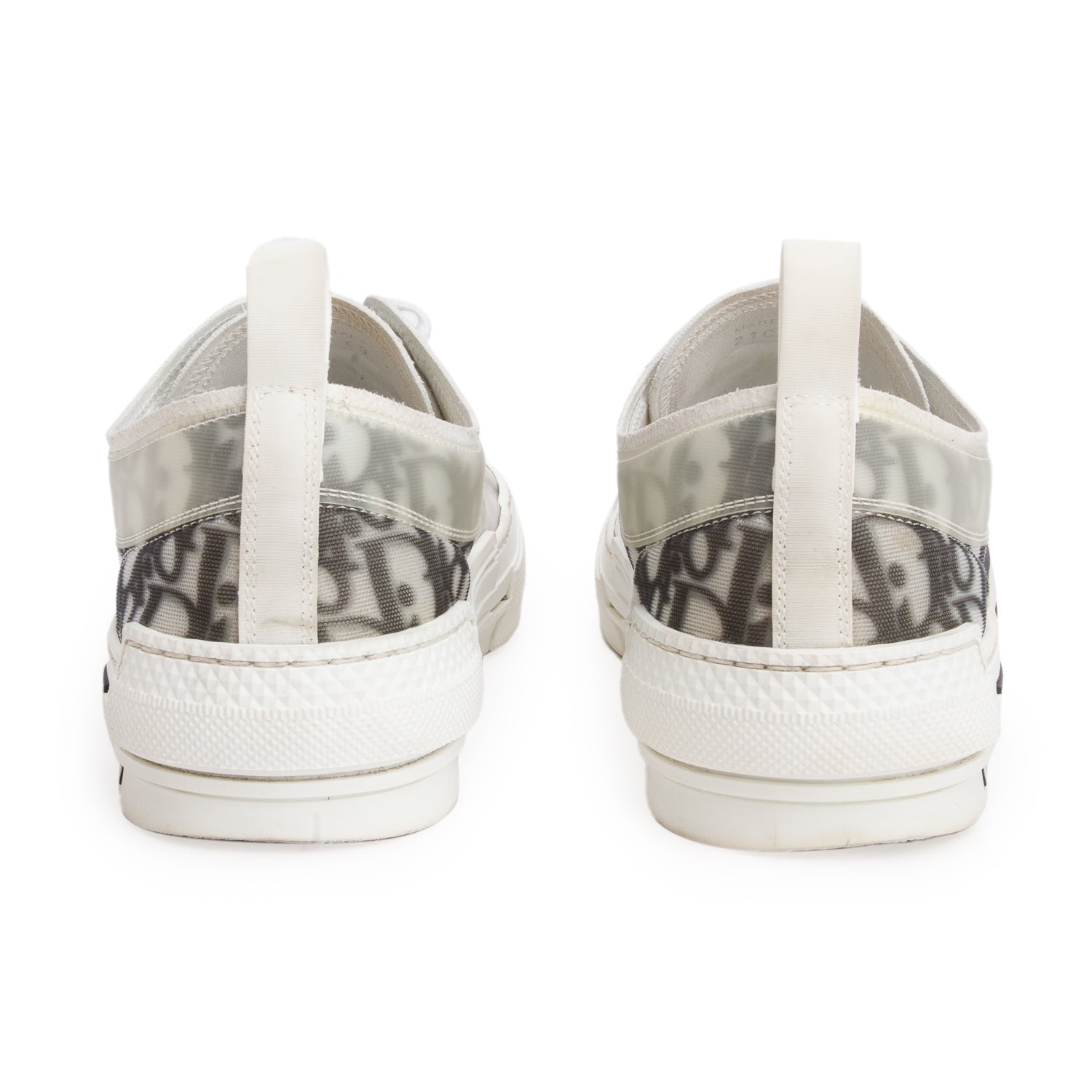 Christian Dior Black/White Oblique Transparent Canvas B23 Low Sneakers, Men's Size 43 w/ Box