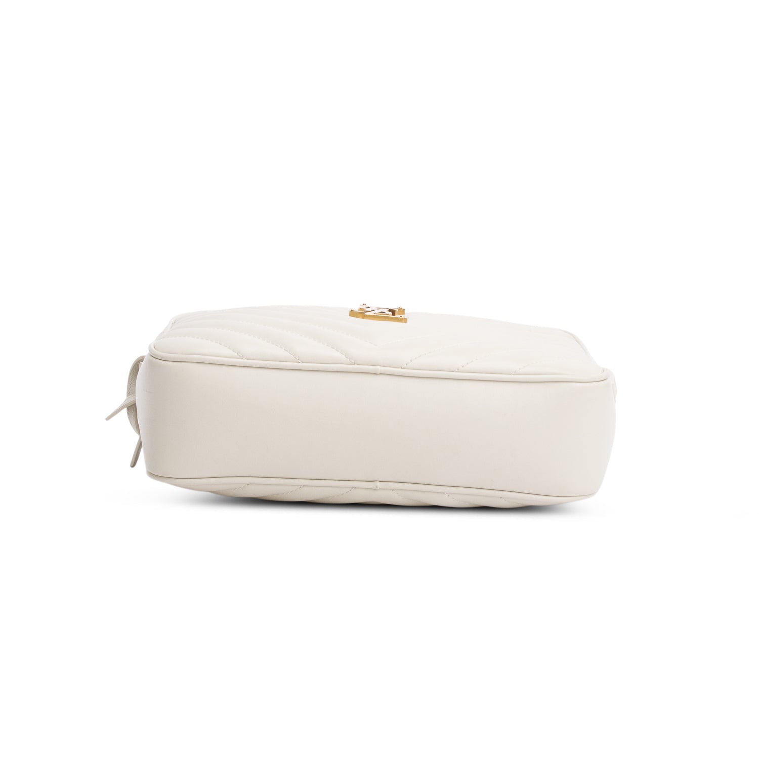 Saint Laurent 2023 Cream Quilted Leather Lou Camera Bag