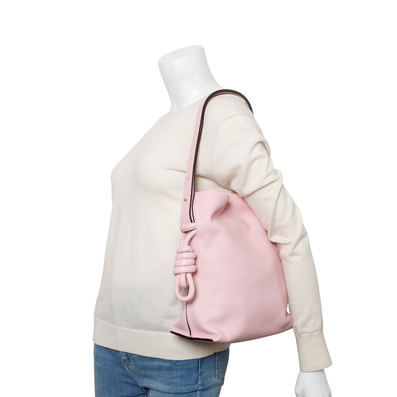 Loewe Pink Nappa Calfskin Small Flamenco Knot Bag