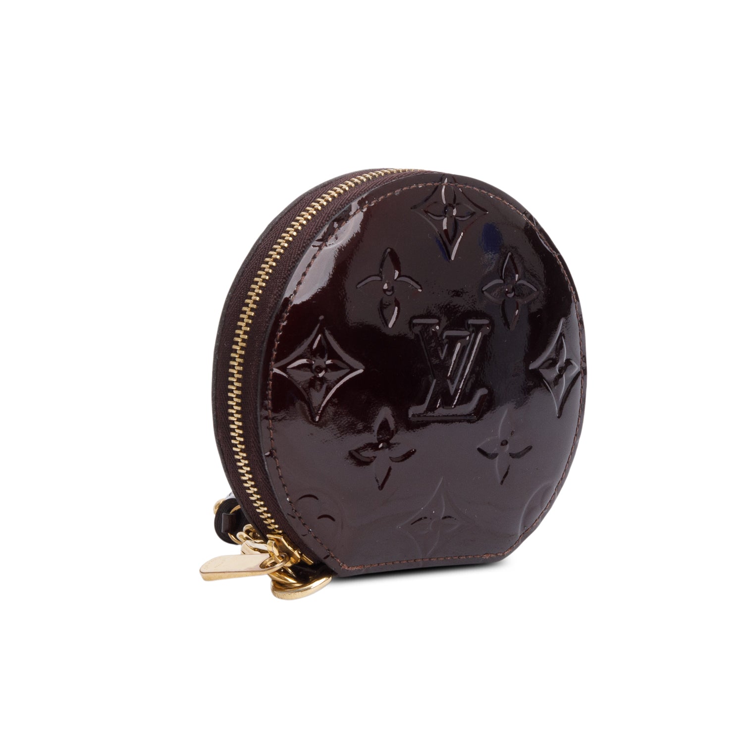 Louis Vuitton Burgundy Vernis Round Coin Purse