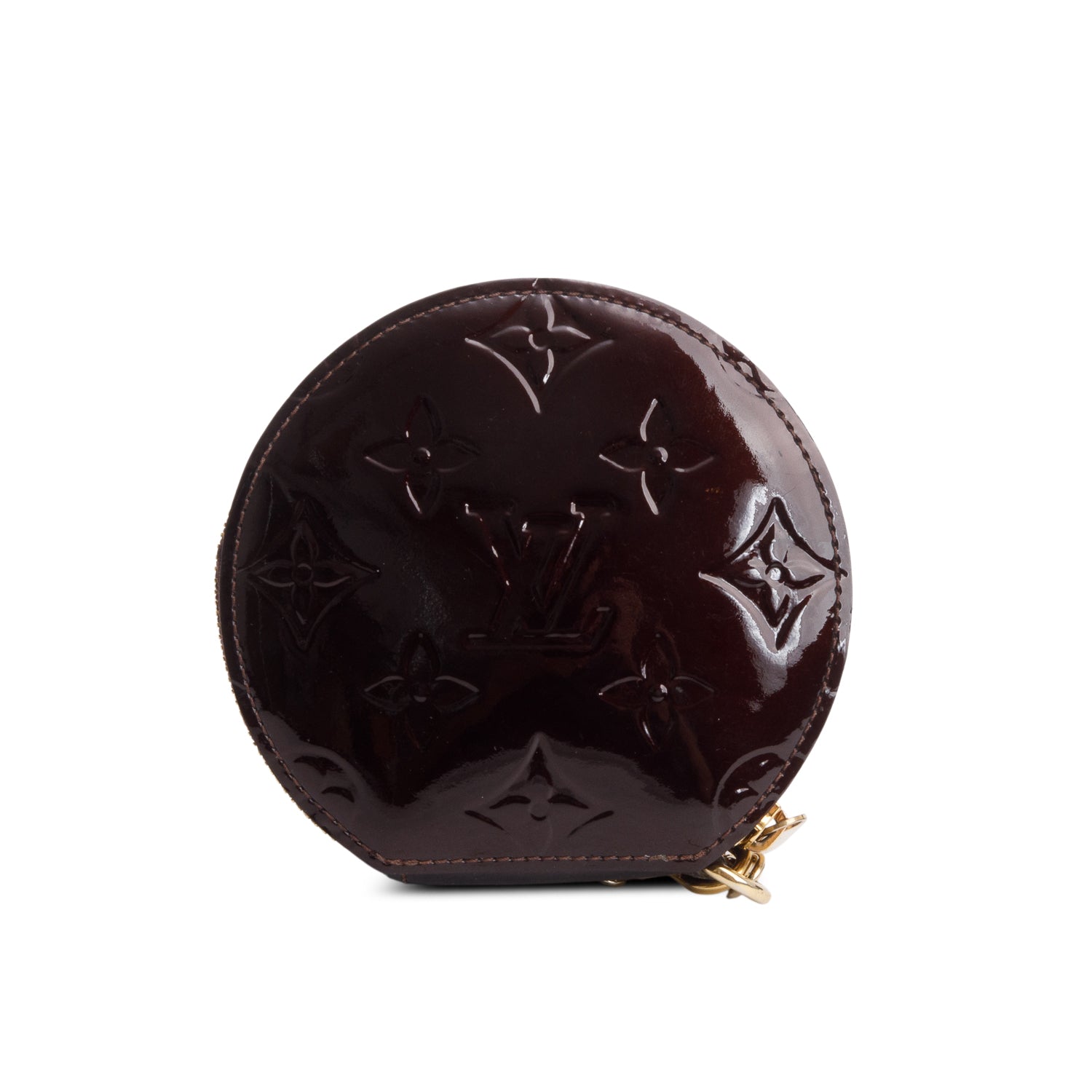 Louis Vuitton Burgundy Vernis Round Coin Purse