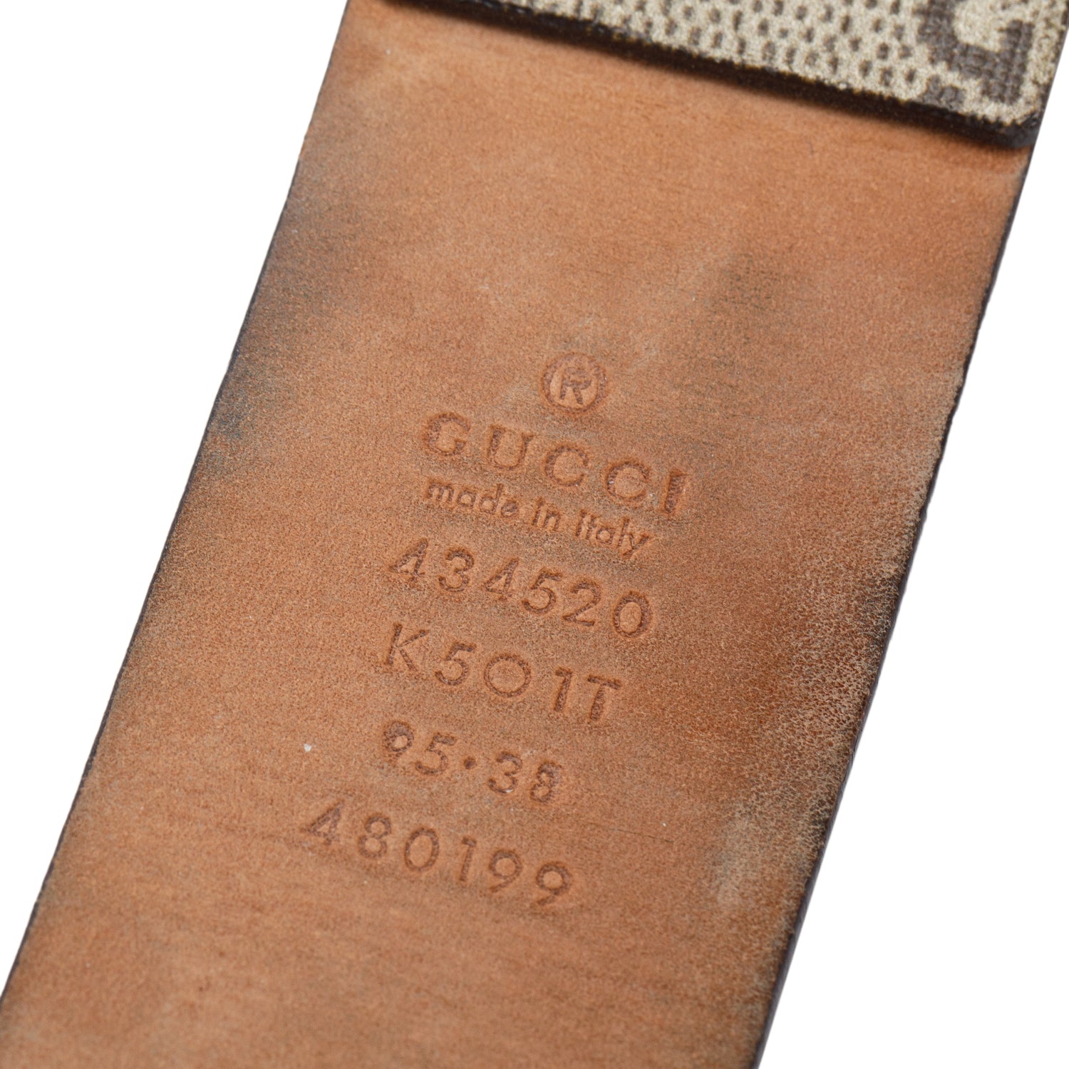 Gucci GG Supreme Monogram Selleria Calfskin Kingsnake Belt 95 38