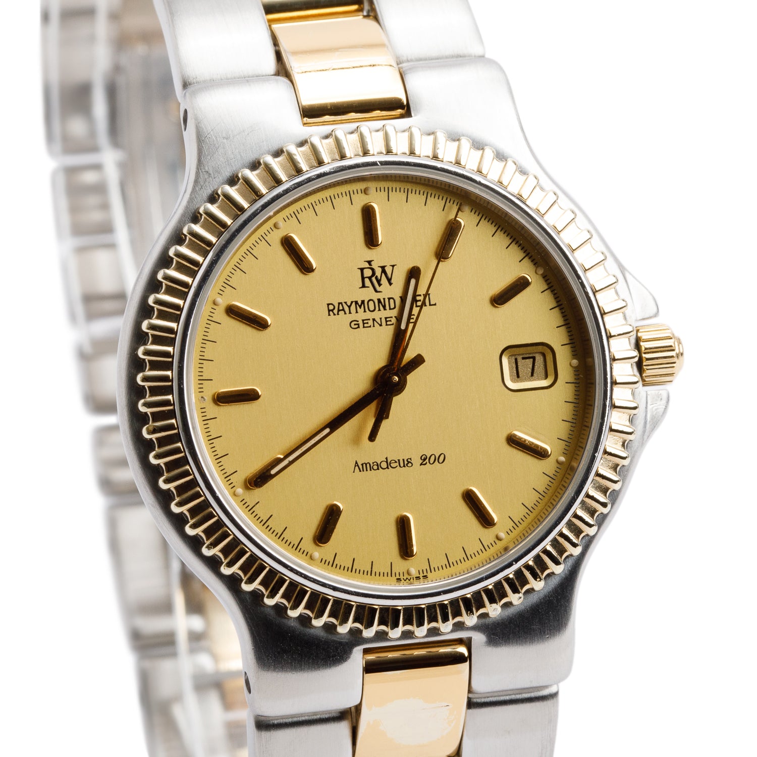 Raymond Weil Two-Tone Stainless Steel Amadeus 200 35 MM Quartz Watch Champaigne Dial 9203