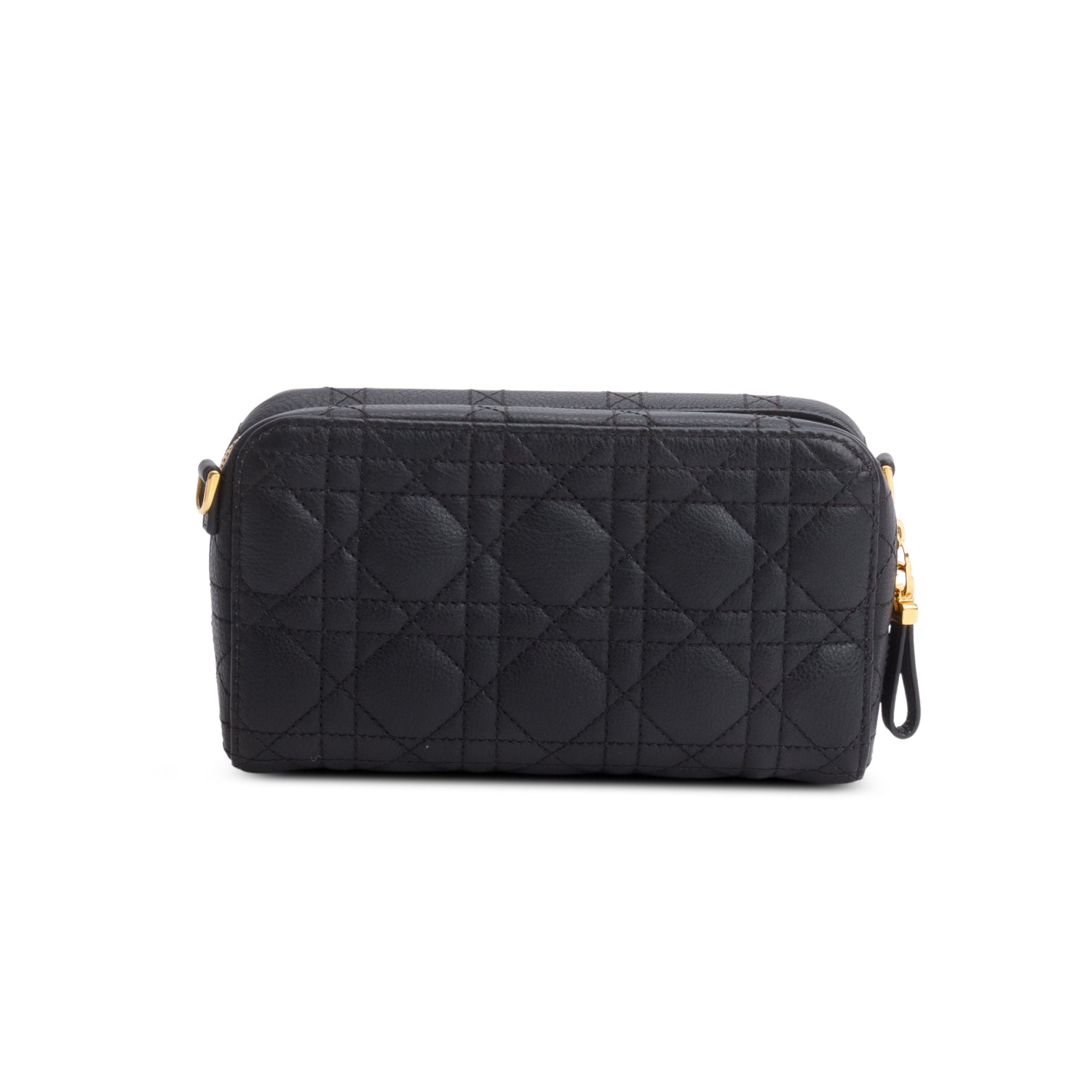 Christian Dior 2021 Black Supple Calfskin Caro Double Pouch w/ Strap