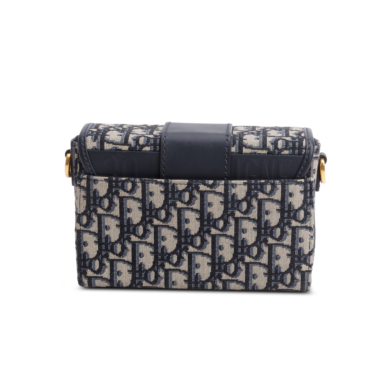 Christian Dior Blue Oblique 30 Montaigne Box Bag w/ Strap & Authenticity Card