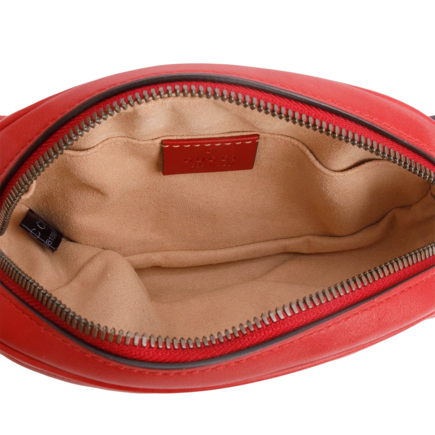 Gucci Red GG Marmont Matelasse Leather Belt Bag, Size 75