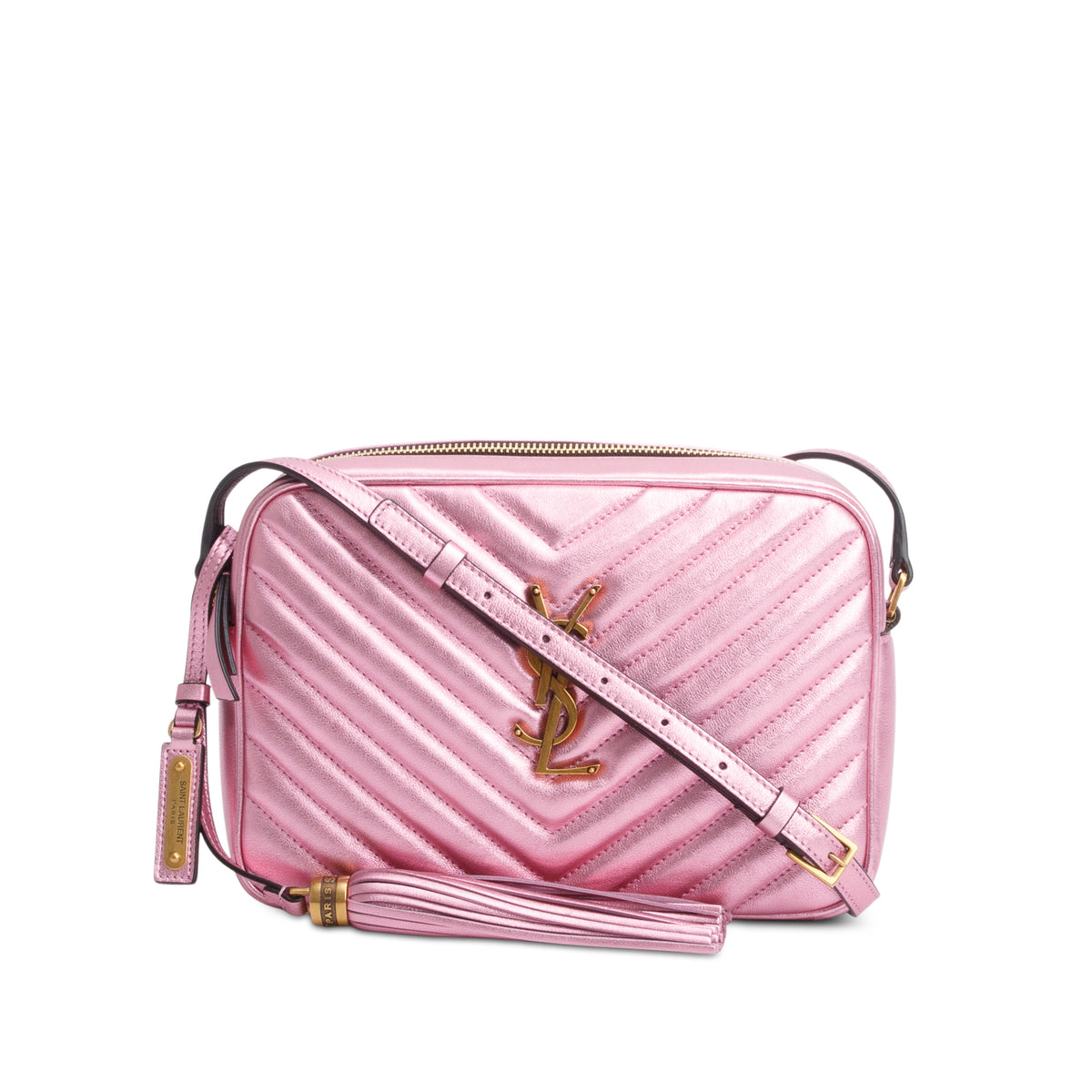 Saint Laurent Metallic Pink Quilted Leather Lou Camera Bag – OLIVER'S
