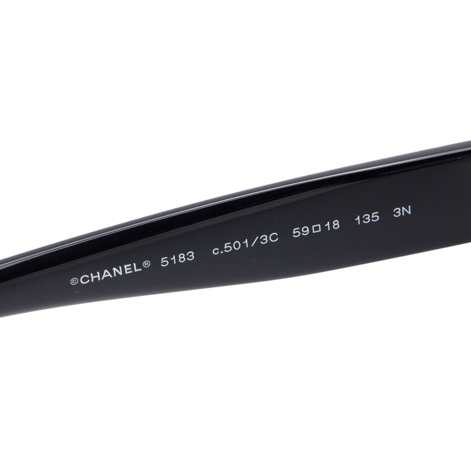 Chanel 5183 Black Acetate CC Square Sunglasses w/ Case, Box & Receipt