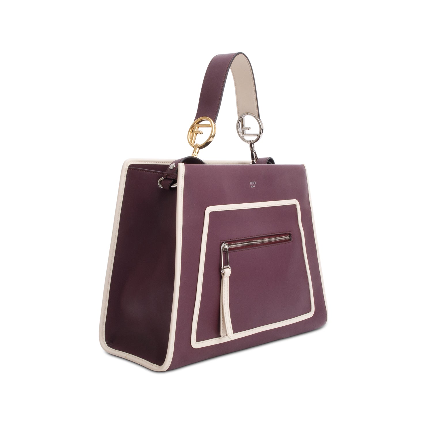 Fendi Purple Calfskin Medium Runaway Tote w/ Straps