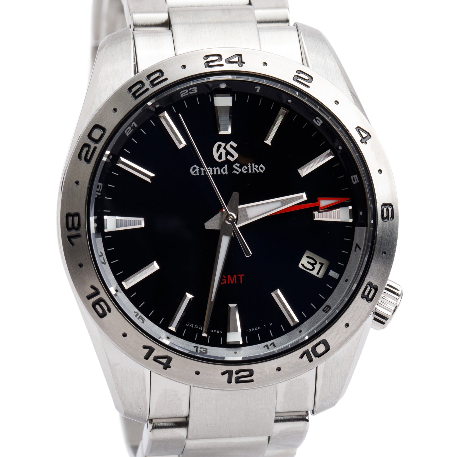 Grand Seiko 2022 Stainless Steal Sport Collection GMT 39 mm Quartz Watch Black Dial SBGN029G w/ Box & Papers
