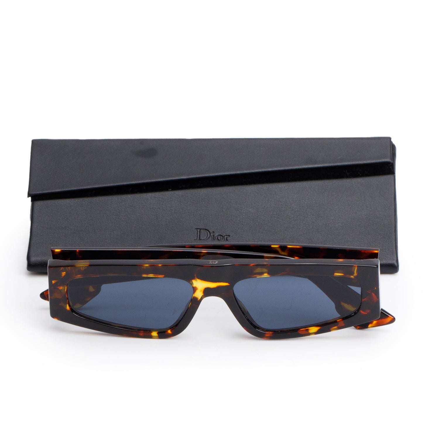 Christian Dior UK116BGQMP Brown Havana Dior Power Rectangle Sunglasses w/ Case & Authenticity Card