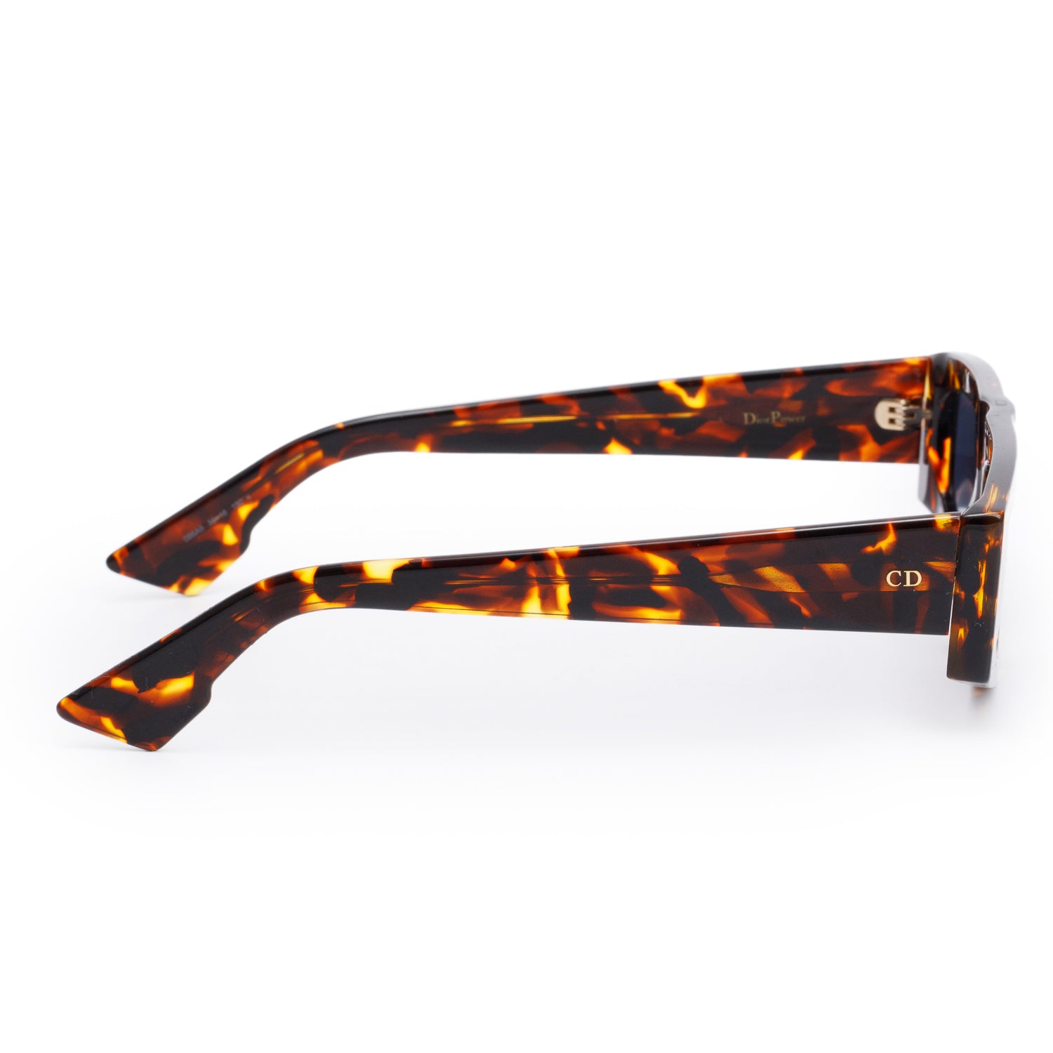 Christian Dior UK116BGQMP Brown Havana Dior Power Rectangle Sunglasses w/ Case & Authenticity Card