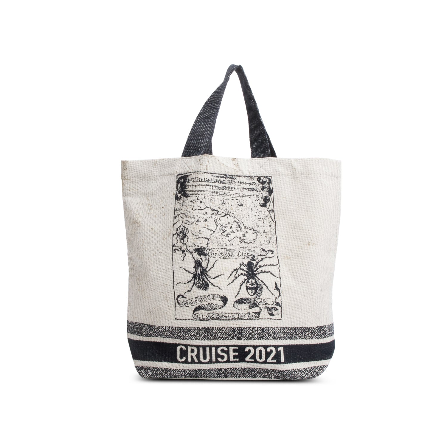 Christian Dior Beige Canvas Cruise 2021 Tote Bag