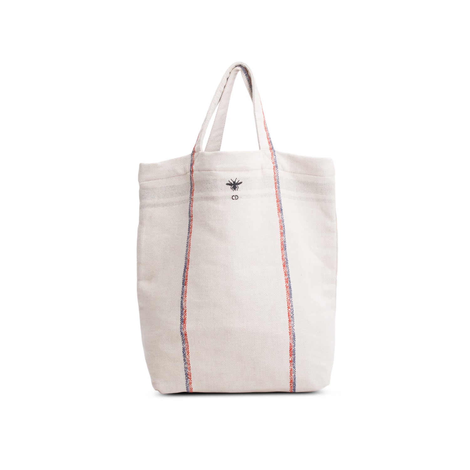 Christian Dior Beige Canvas 'L'union Fait La Force' Tote Bag