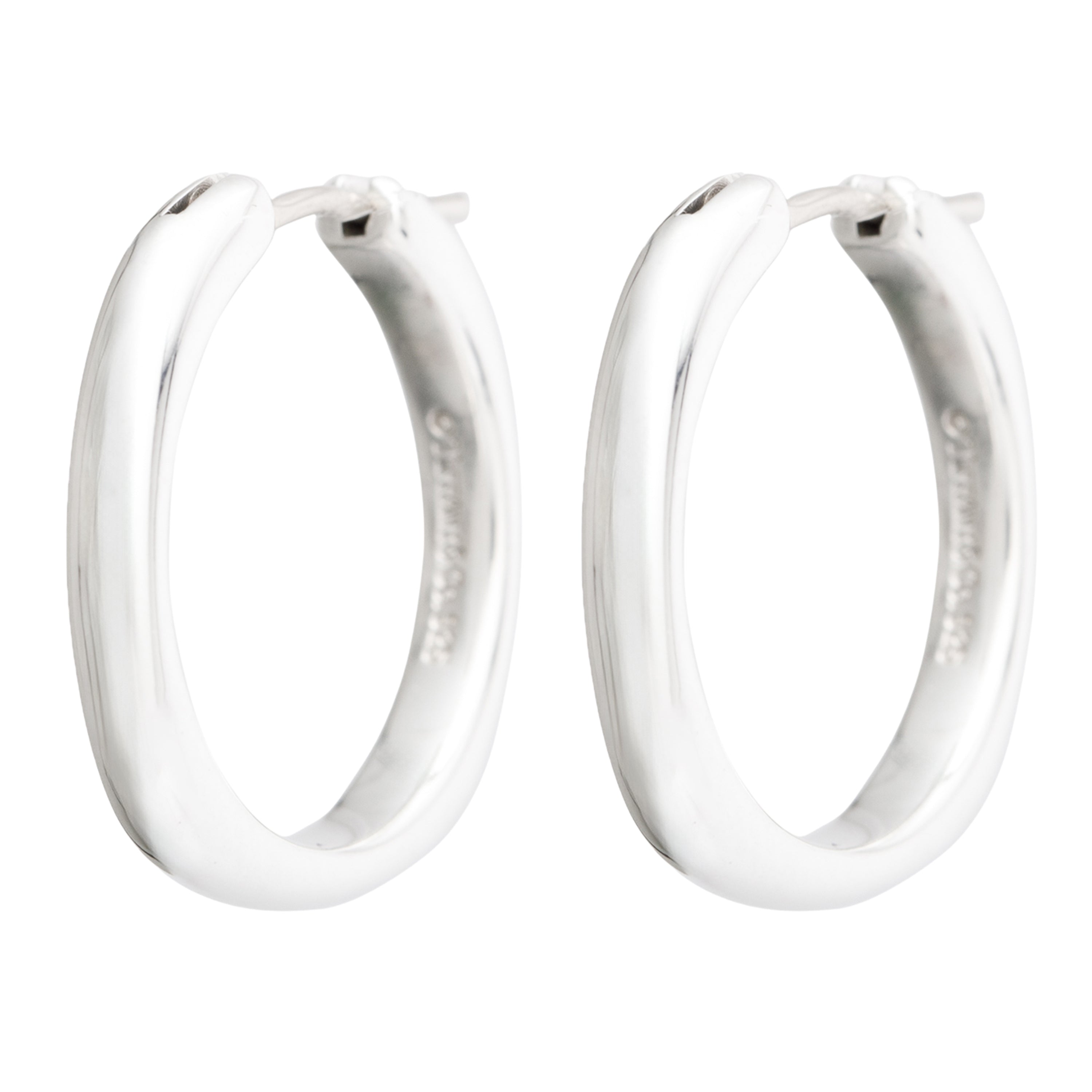 Tiffany & Co. Sterling Silver Small Cushion Square Hoop Earrings