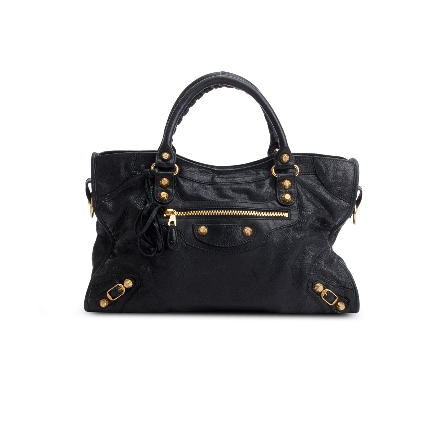 Balenciaga Black Agneau Leather Le City Medium Bag