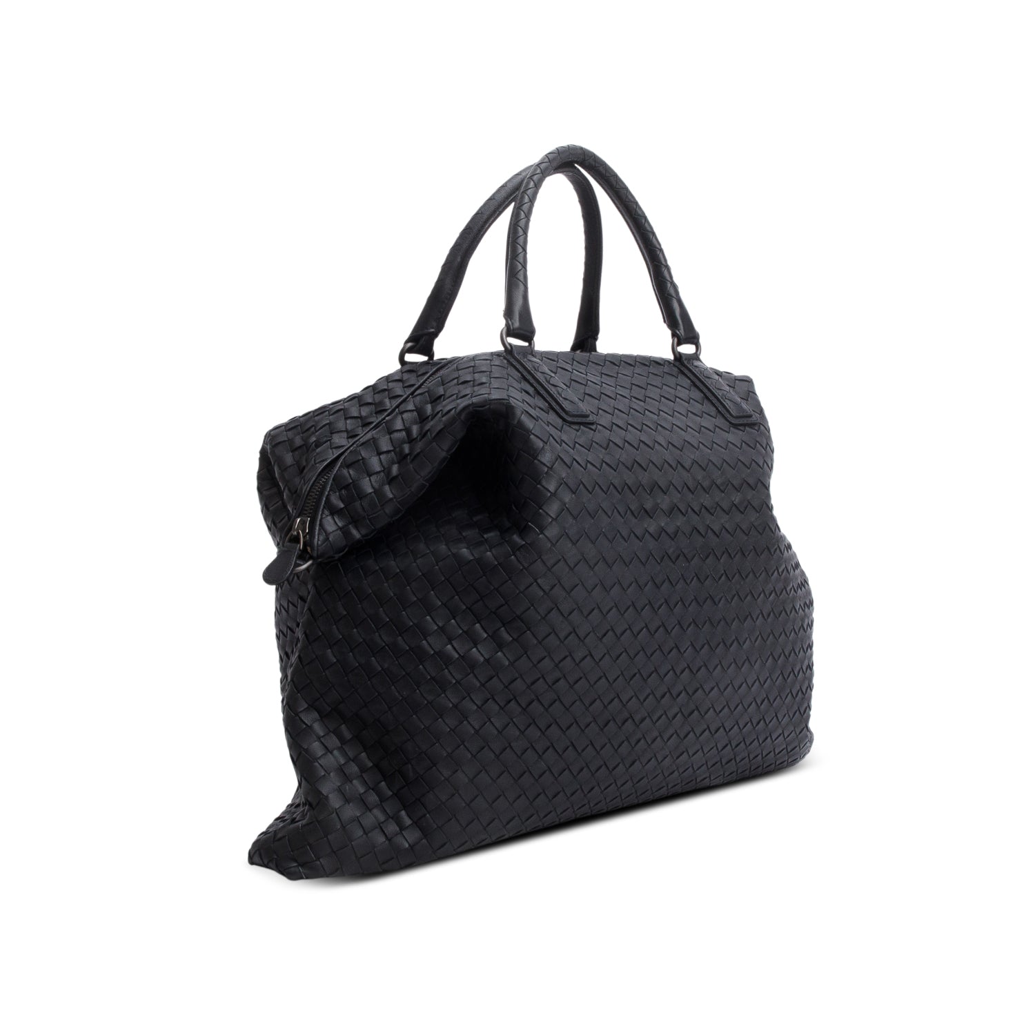 Bottega Veneta Black Nappa Intrecciato Maxi Convertible Tote w/ Strap