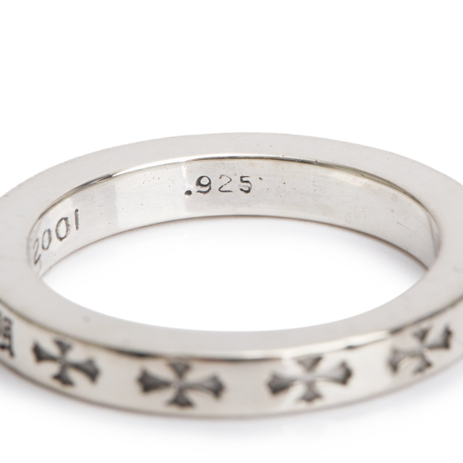 Chrome Hearts Sterling Silver Explicit Cross Spacer Band Ring, Size 8.5