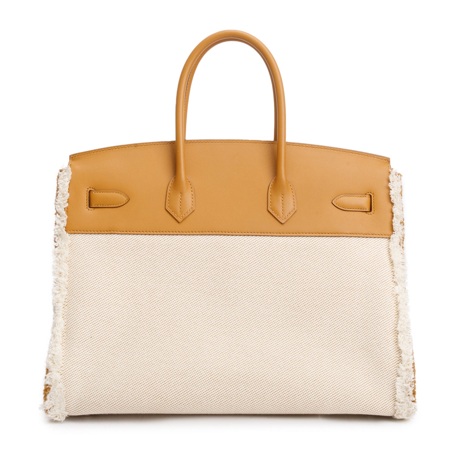 Hermes 2021 Limited Edition Sesame Swift And Ecru Toile H Fray Fray Birkin 35