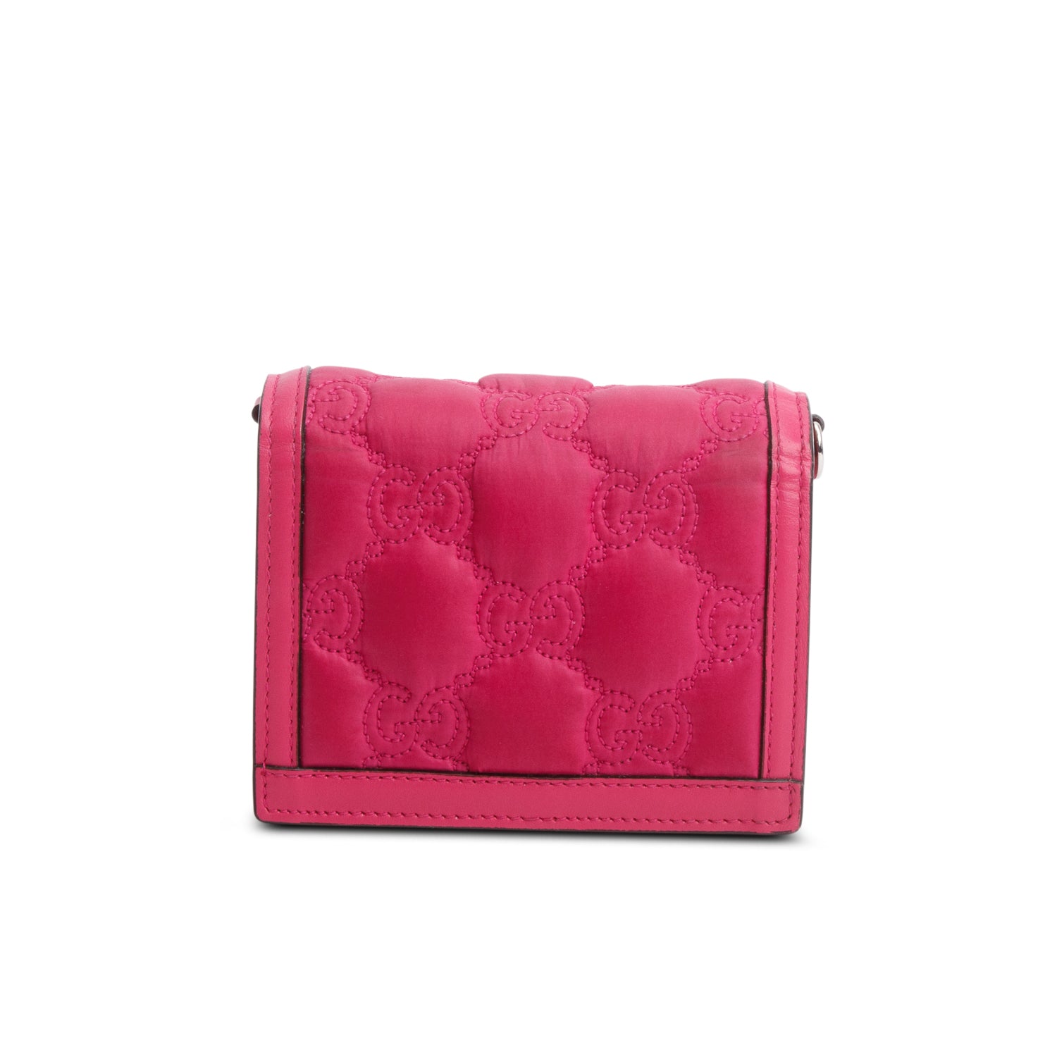 Gucci Pink Nylon Calfskin Enamel GG Matelasse Mini Bag w/ Strap