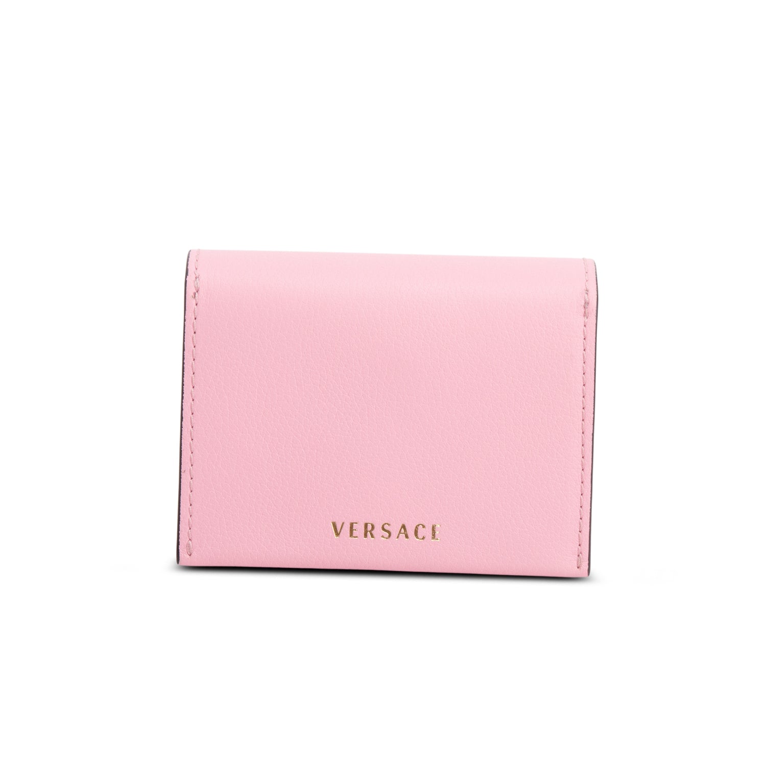 Versace Pink Leather La Medusa Accordion Card Case w/ Box