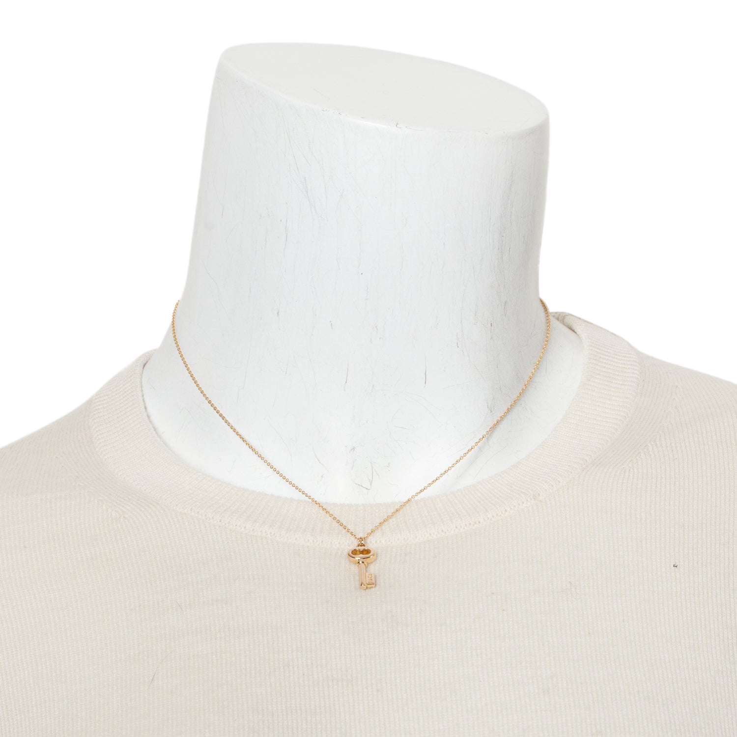 Tiffany & Co. 18k Rose Gold Mini Oval Key Pendant Necklace w/ Box