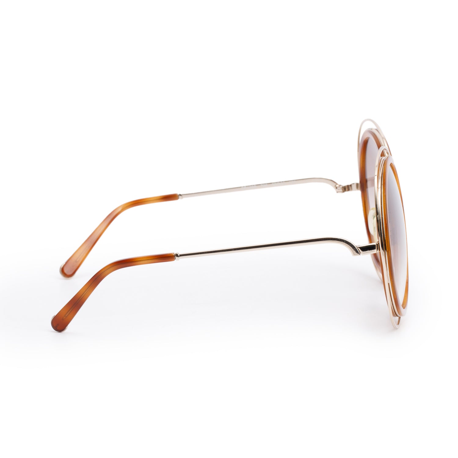 Chloe CE120S Brown Carlina Oversized Round Sunglasses