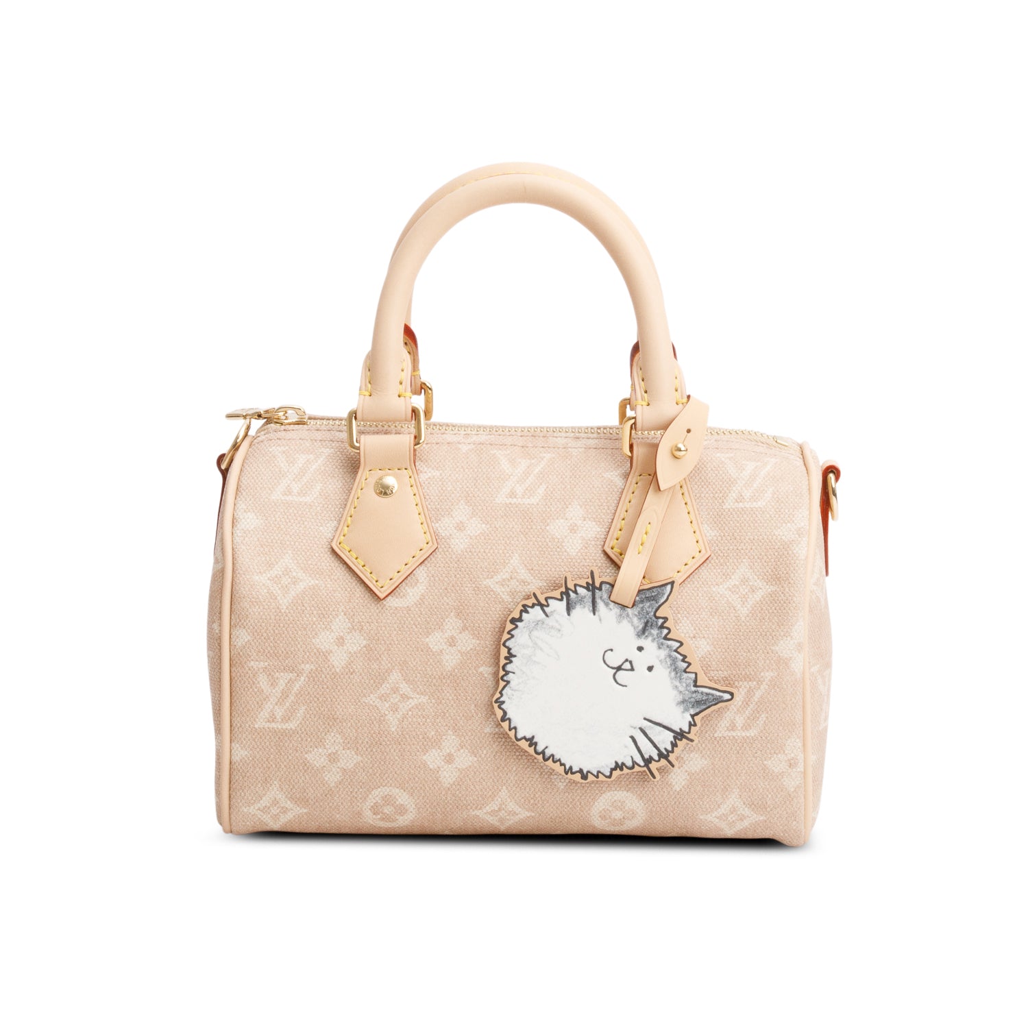 Louis Vuitton Beige Monogram Speedy Bandouliere 20 w/ Box & Strap