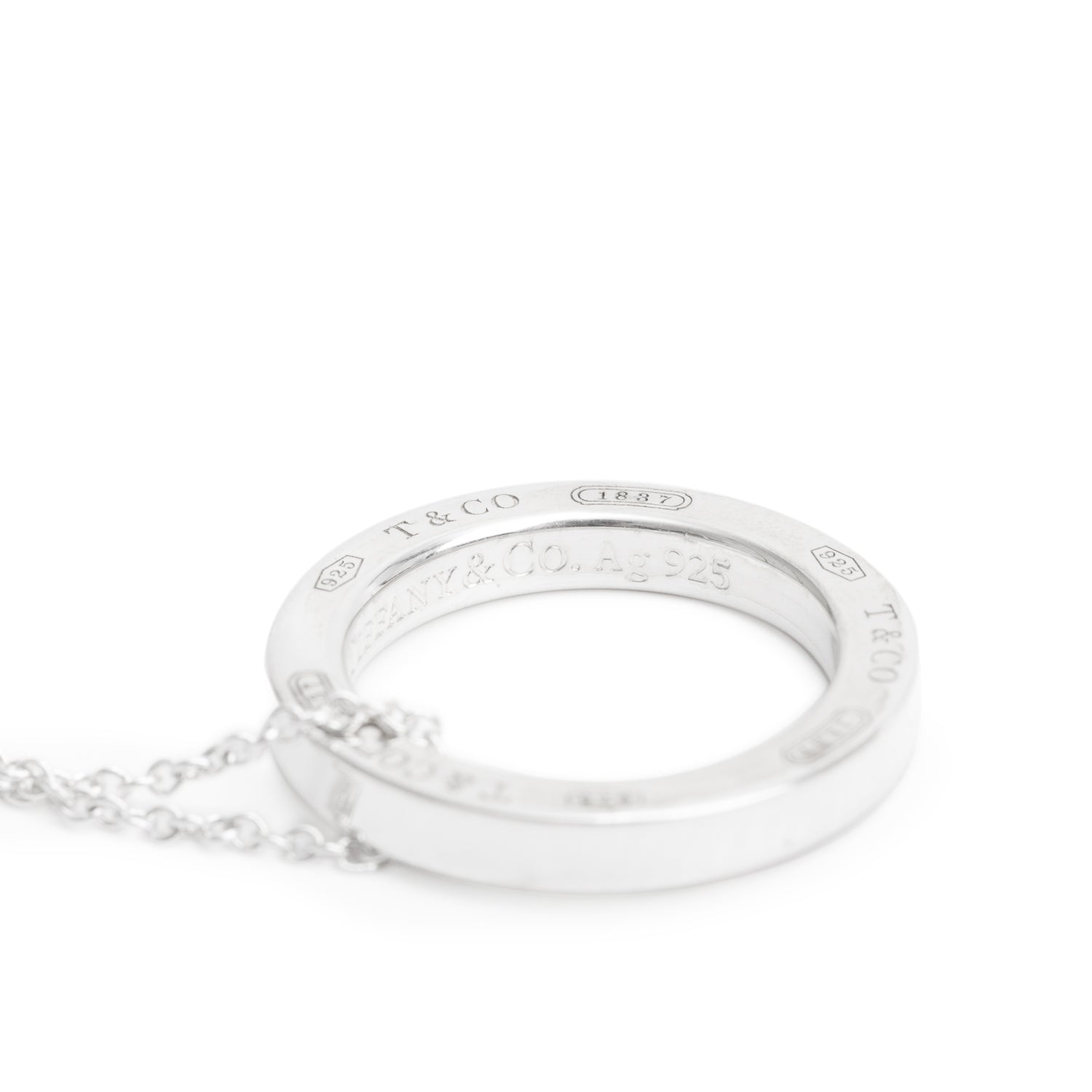 Tiffany & Co. Sterling Silver Medium 1837 Circle Pendant Necklace