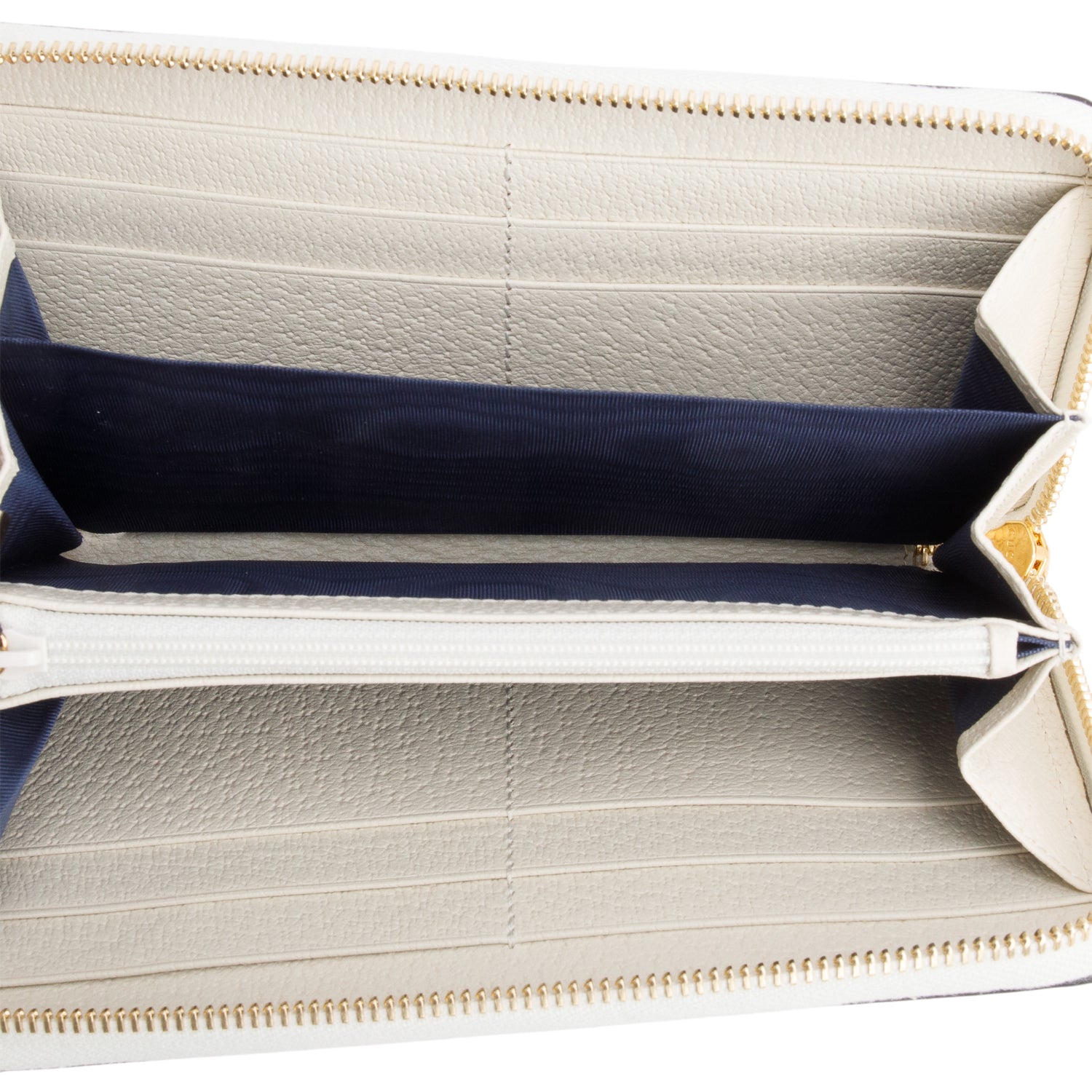 Gucci White Leather Web Ophidia GG Zip Around Wallet