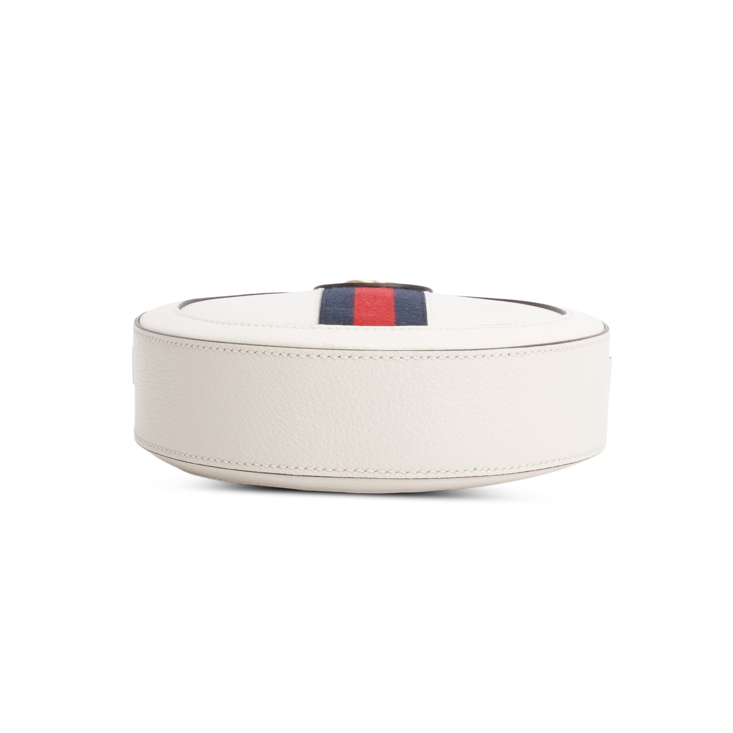 Gucci White Textured Calfskin Web Mini Ophidia Crossbody Bag