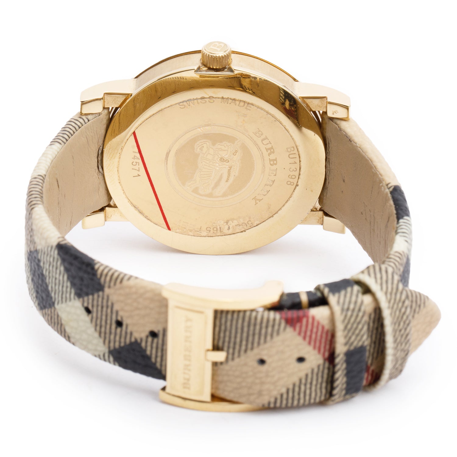 Burberry Gold-Plated Stainless Steel BU1396 38 MM The City Quartz Watch w/ Box & Papers