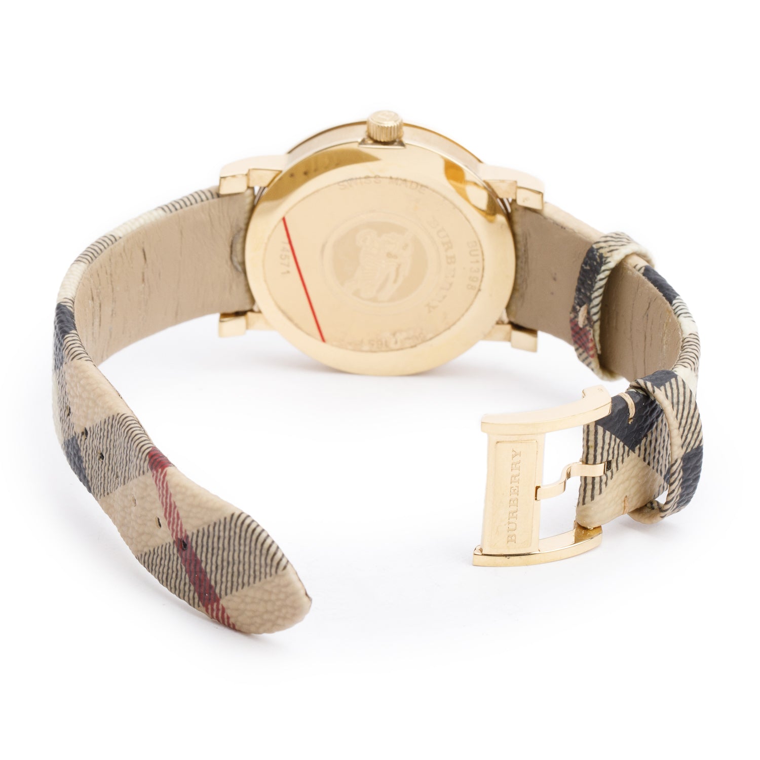 Burberry Gold-Plated Stainless Steel BU1396 38 MM The City Quartz Watch w/ Box & Papers