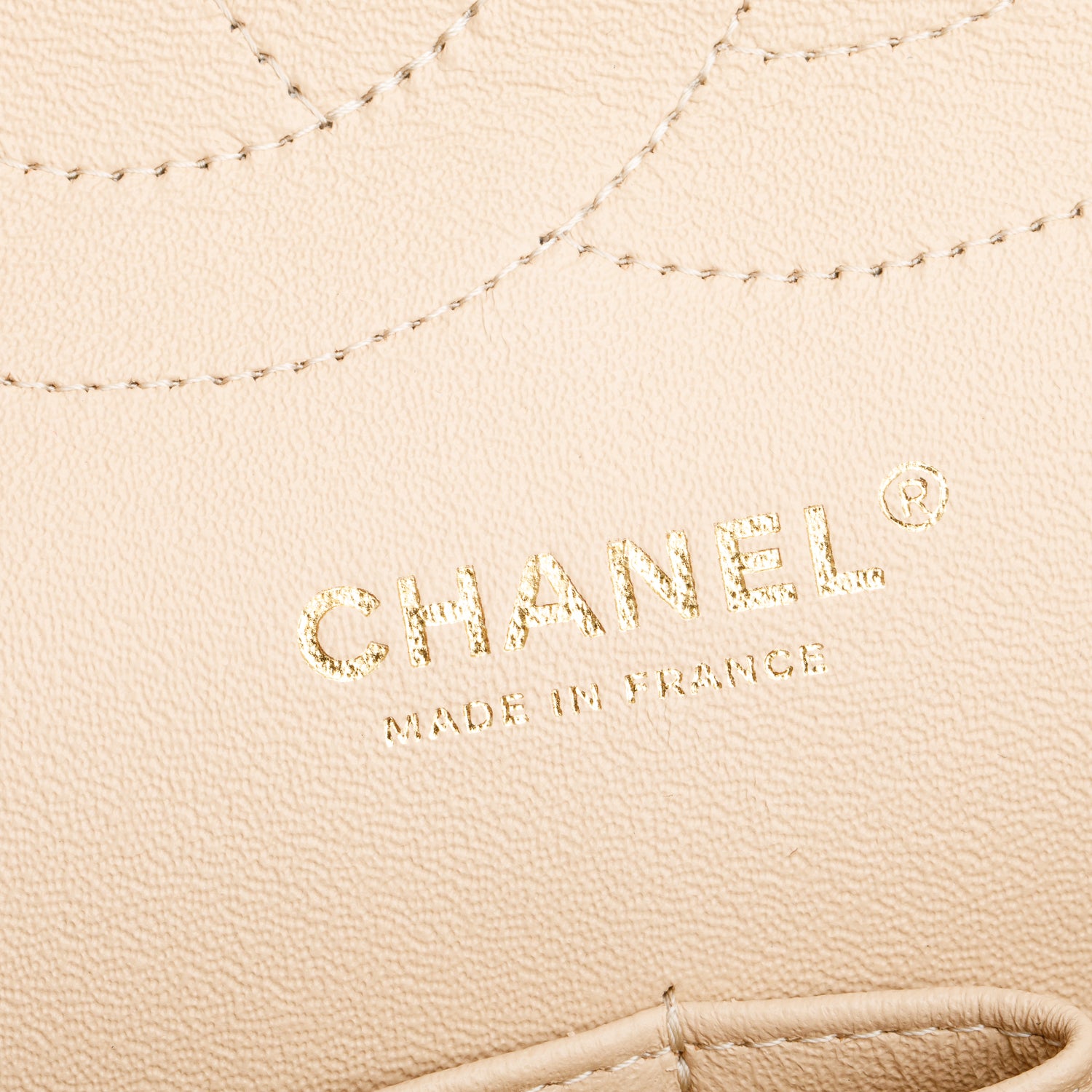 Chanel Beige Quilted Caviar Leather Classic Jumbo Double Flap Bag w/ Authenticity Card