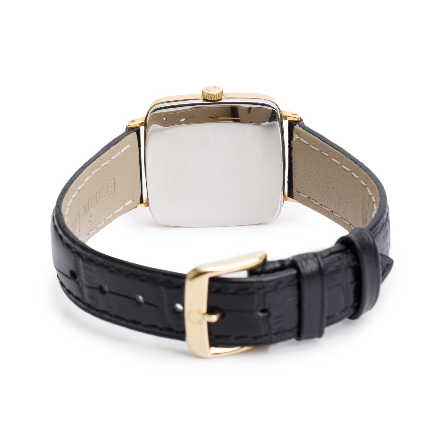 Omega Vintage Gold-Plated Stainless Steel Geneve 27 MM Manual Watch Black Dial
