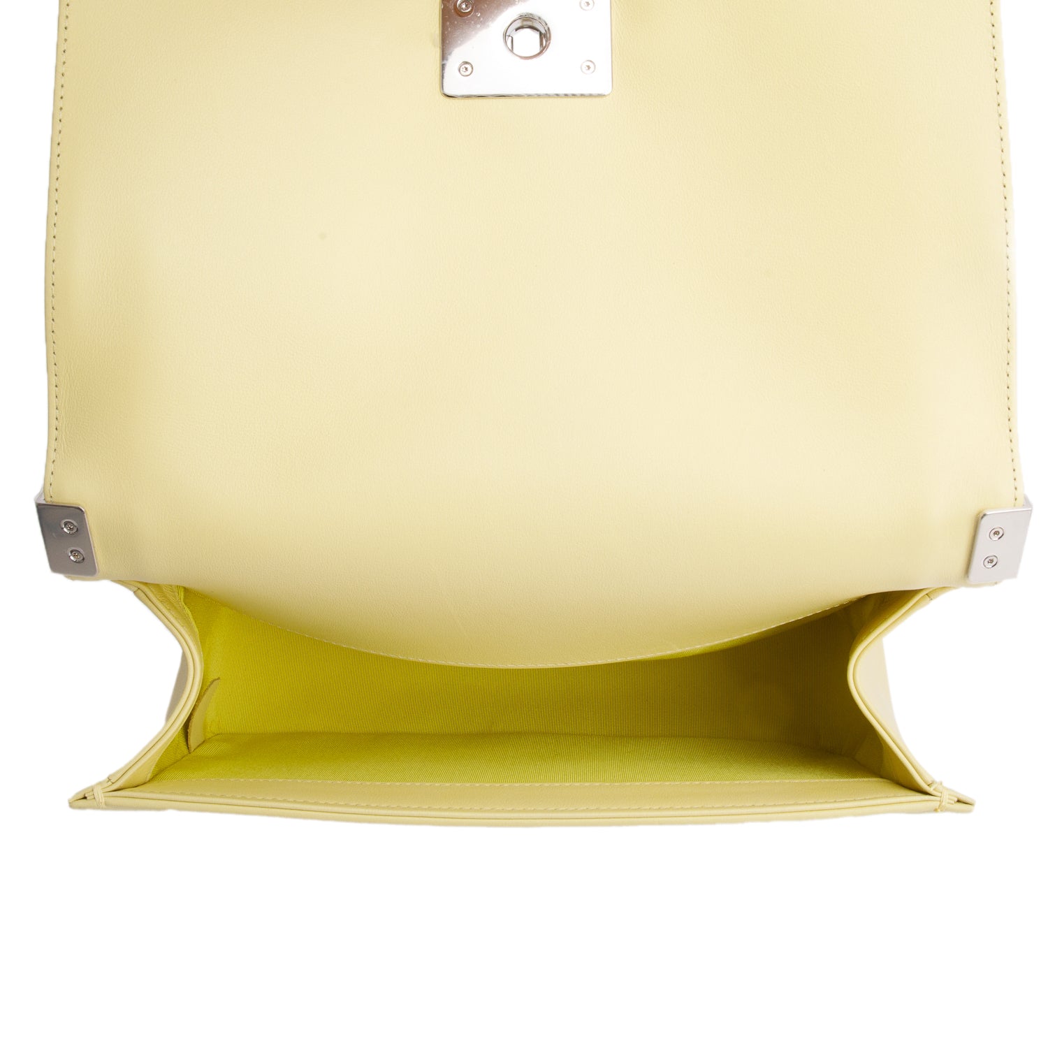 Chanel Yellow Quilted Lambskin Leather Medium Boy Bag w/ Authenticity Card