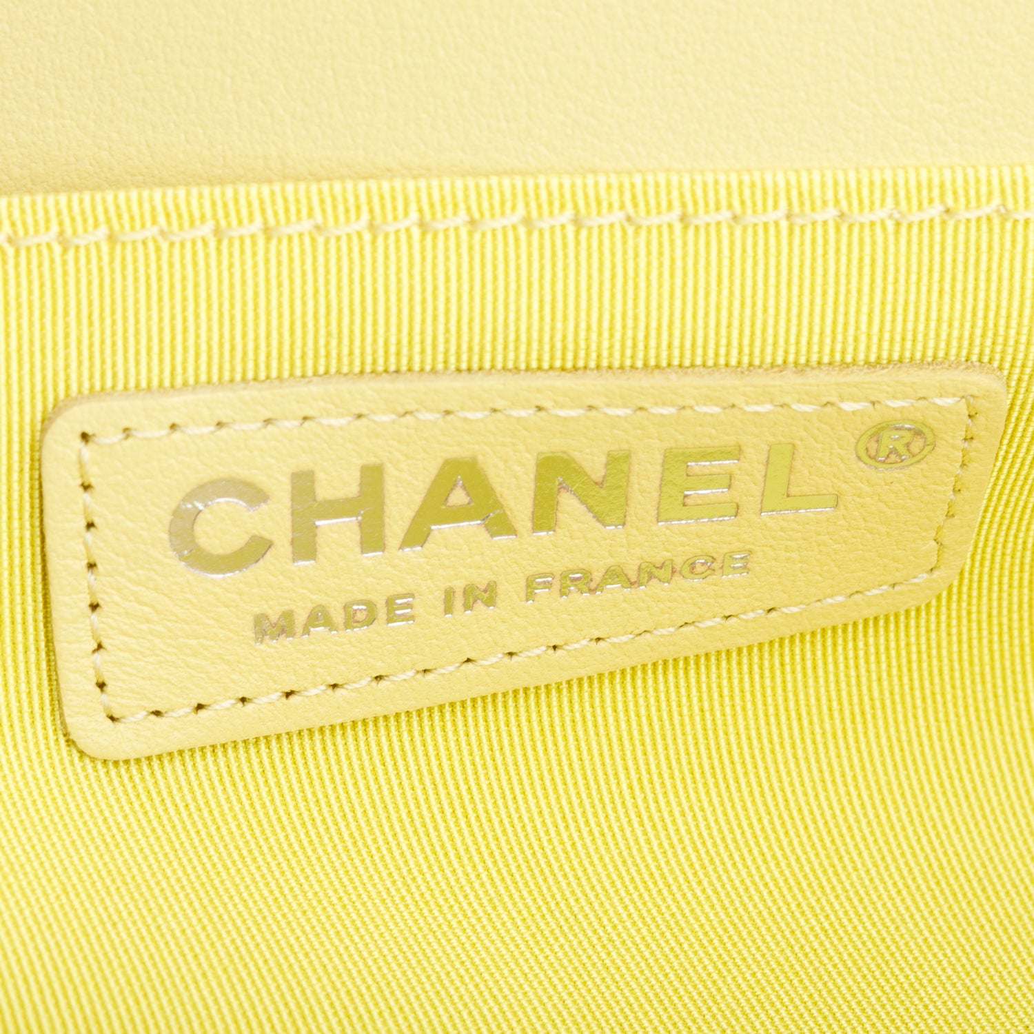 Chanel Yellow Quilted Lambskin Leather Medium Boy Bag w/ Authenticity Card