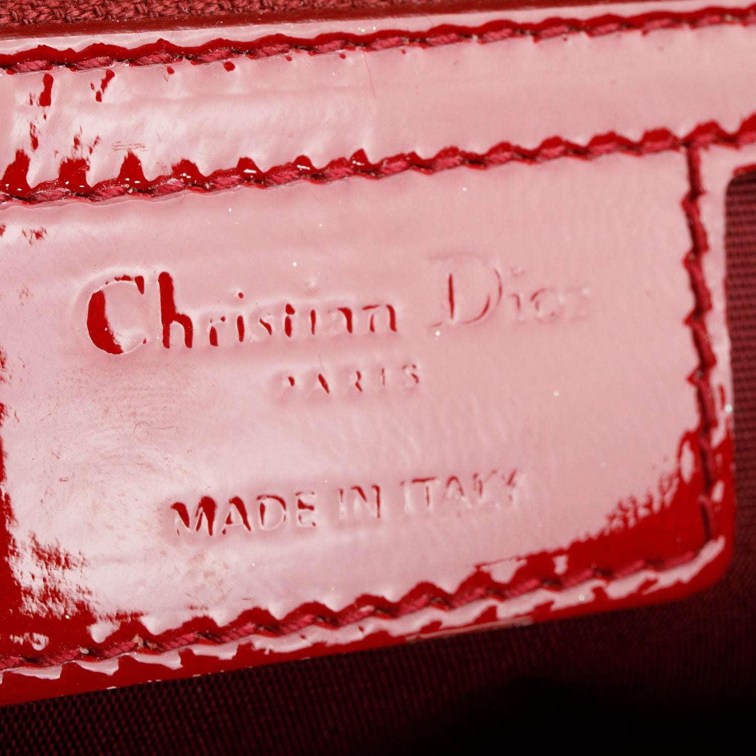 Christian Dior Red Patent Leather Cannage Soft Shopping Tote