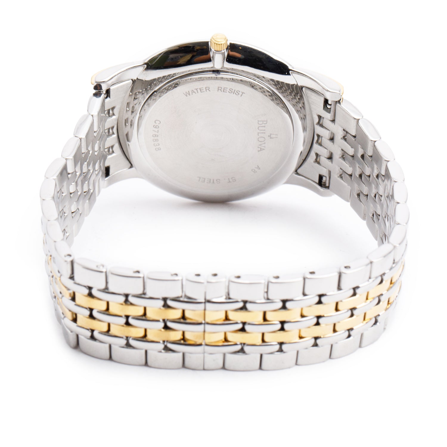 Bulova Stainless Steel & Yellow Gold Plated Wilton 37 MM Quartz Watch w/ Box