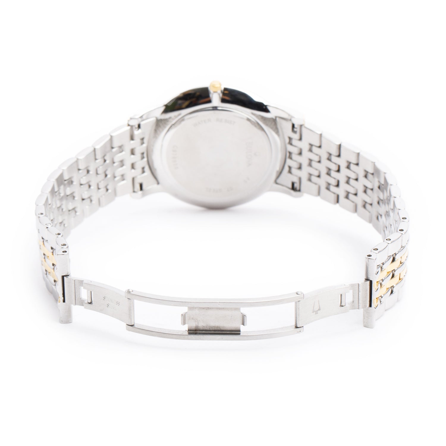 Bulova Stainless Steel & Yellow Gold Plated Wilton 37 MM Quartz Watch w/ Box