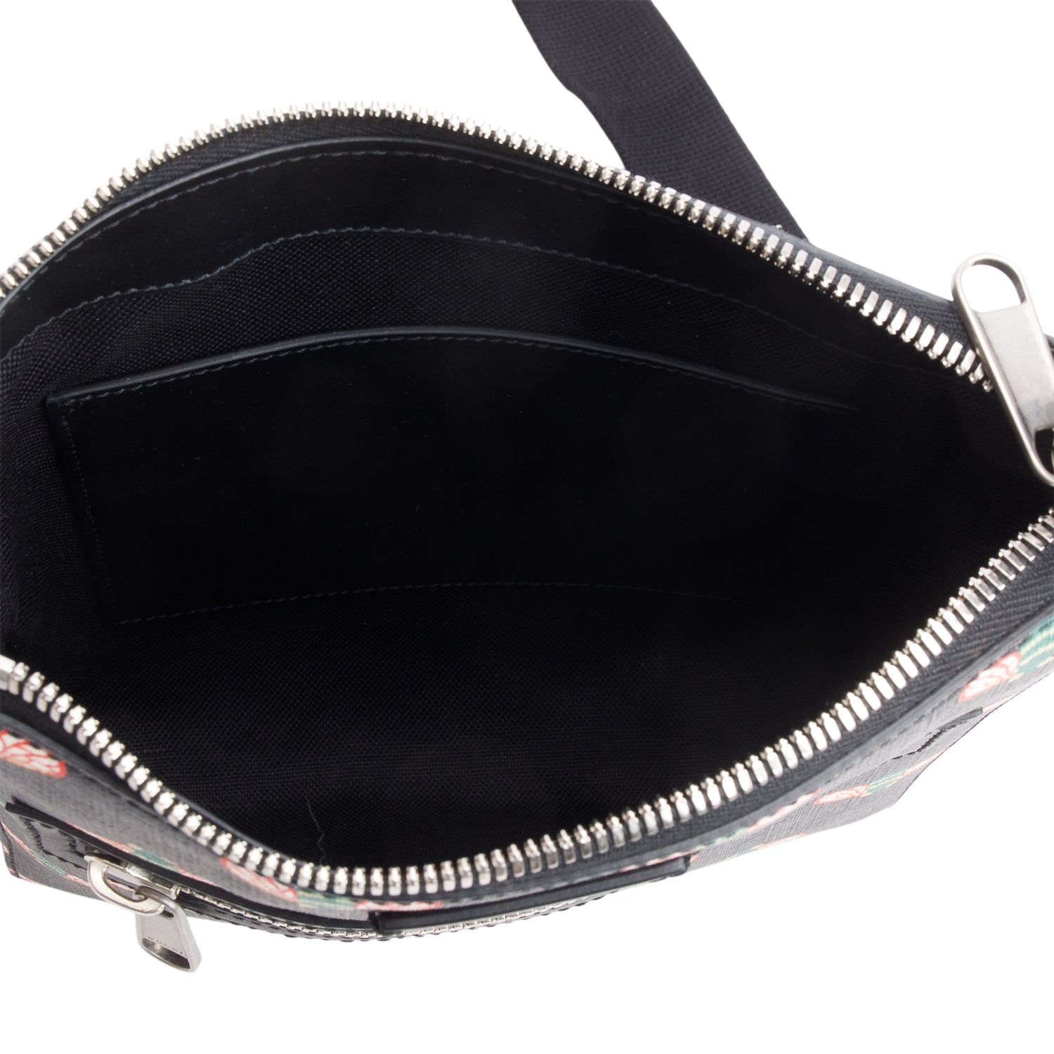 Gucci Black GG Supreme Monogram Bestiary Flat Messenger Bag